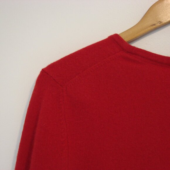 LL Bean Red Cashmere Crewneck Sweater Ribbed Loose Fit Size 2X Plus Size - Picture 11 of 12